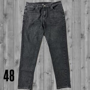 Men’s Stonewashed Black Faded Jeans - Size 40, Durable & Stretchy.   (48)